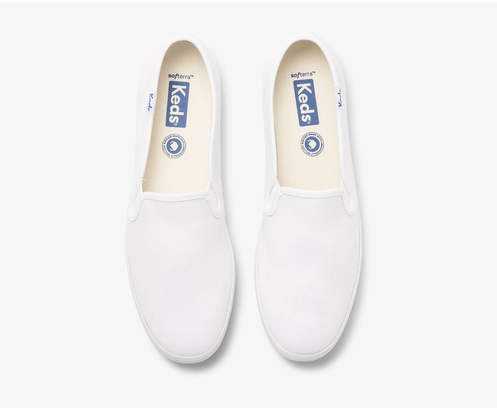 Keds Slip Ons White - Champion Slip On Organic Cotton Canvas - Womens MLDROI-906